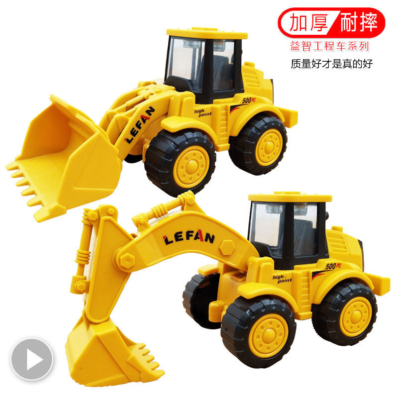 Excavator toy bulldozer trumpet model simulation engineering vehicle set children boy stacker excavator resistant to falling