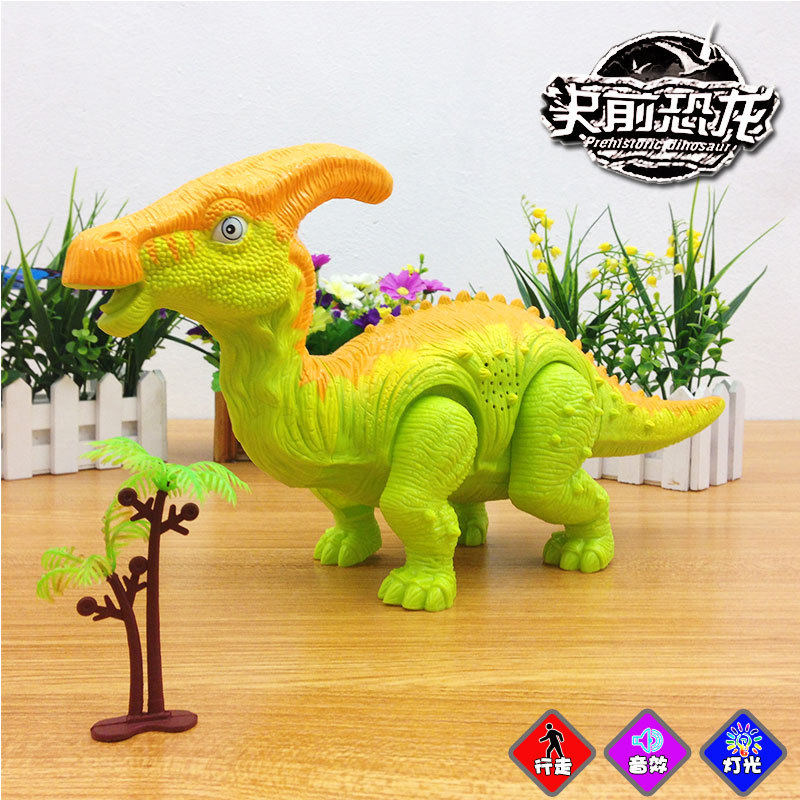 Dinosaur toy electric simulation will go children's toy A dragon vice chlamon vocalite box set baby boy big number
