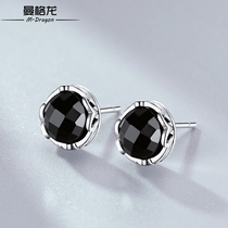 S925 sterling silver earrings mens temperament Korean personality simple student Second Master Zhang Yunlei same Net female earrings