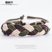 Woven rope men European and American style handmade bracelet mens tide Korean version of students retro color color couple bracelet accessories