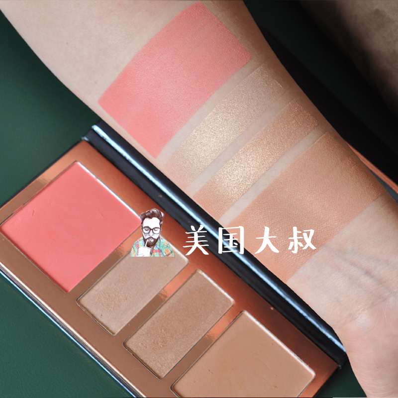 欧美腮红裸妆修容阴影高光提亮肤色彩妆盘