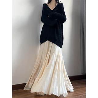 Reading art tencel bamboo skirt long fishtail skirt