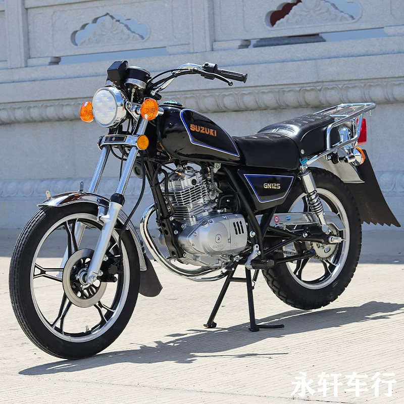 Мотоцикл Suzuki Prince 125 см³ — б/у оригинал, полный комплект, внедорожный, сидение верхом, красный/чёрный