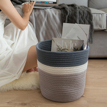 artlyly Export Nordic cotton rope basket White storage basket Dirty basket dirty bucket storage box Toy box Rattan