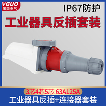 Industrial IP67 Waterproof Appliance Plug 3 Core 4 Hearts 5 Holes 63125 A Aero Plug High Power Bright Concealed Fit Suit