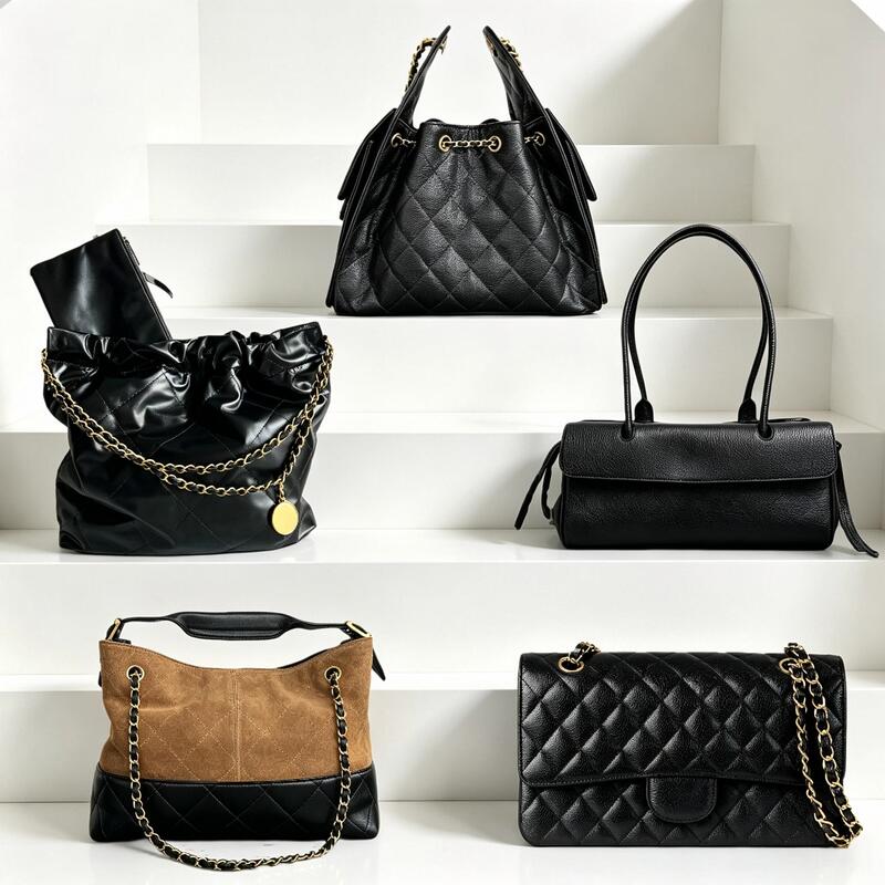Original Mixed Batch ~ New 22/25 Bag Cowhide Hobo Baguette Bag 25A Suede Cf Quilted Single Shoulder Crossbody Women's Bag