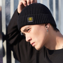 Autumn and winter hat Mens wool hat Korean version of the wild tide brand knitted hat cold hat Winter cold warm cotton hat youth