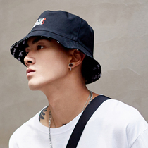 Double-sided fisherman hat Mens spring and summer Korean version of the wild tide visor fashion chic hat Japanese basin hat sunscreen