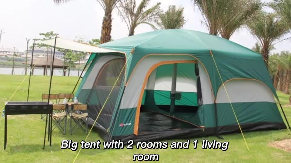Outdoor Camping Tent With 2 Rooms 1 Living Room Waterproof Extra Large