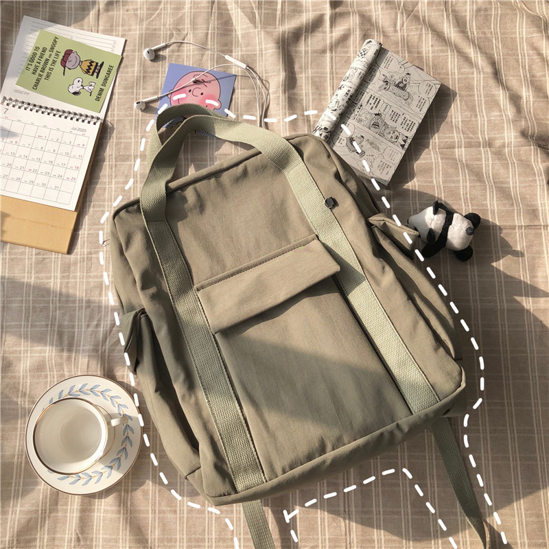 Shoulder Bag Women's Day Ensemble Original Juku Retro Student Double Shoulder Bag Ulzzang Korea Ins Tooling Port Wind Student School Bag Female