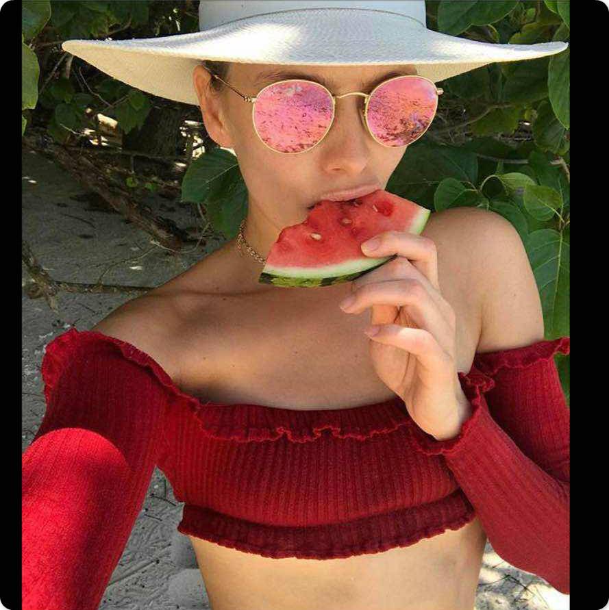 Zhang Zikai Wang Liuwen lưới màu đỏ dài tay đan bikini ngực nhỏ thép tấm một từ spa chia áo tắm nữ - Bộ đồ bơi hai mảnh