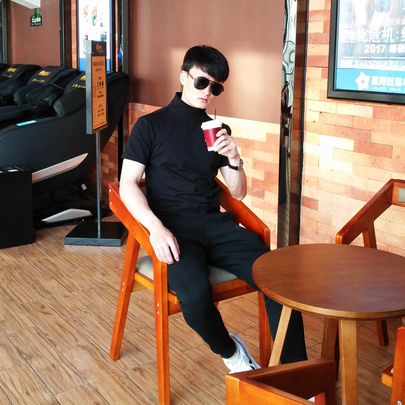 2021 New Turtleneck T-Shirt Men's Short-Sleeved Bottoming Shirt Pure Cotton Half-Sleeved T-Shirt Neck Protector Trbottomy Brand Large Size Plus Fat Top