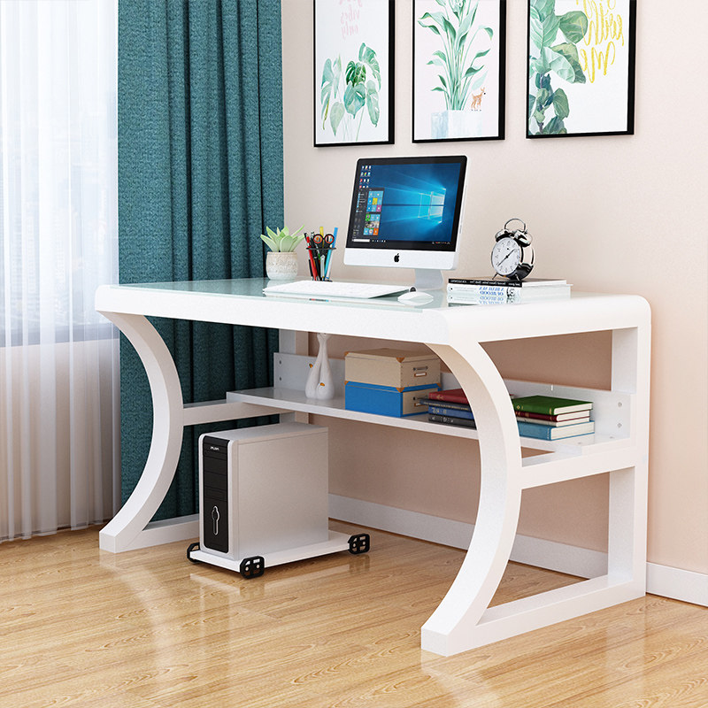 Computer desktop table simple modern desk home bedroom gaming table tempered glass student desk desk