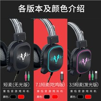 New RGB Games Shine on Chicken Headphones Computer Net Bar Wear Style 7 1 Heavy Bass Game Music Headphones