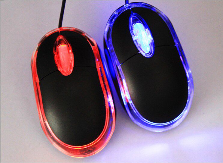 USB photoelectric small mouse office desktop computer notebook wired mouse mini red blue light