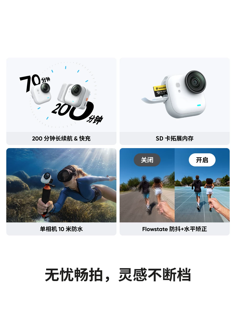 [Гарантия цены 618] Shadow Stone Insta360 GO Ultra флагманский портативный карманный мини-камера 4K для спорта