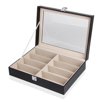 Korean high-grade leather household sunglasses Jewelry display packaging gift box Watch box Storage box box