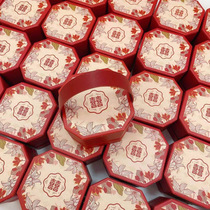 Douyins same octagonal wedding candy box creative gift box Chinese wedding candy packaging box return gift box