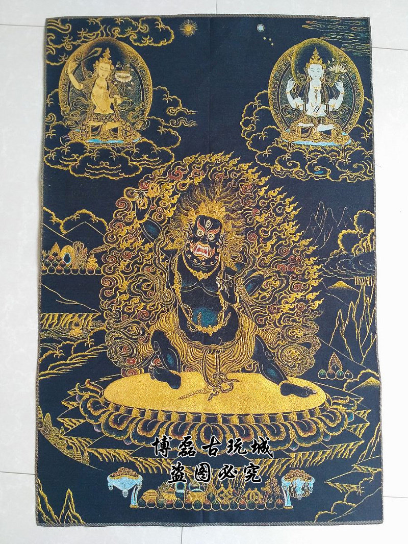 Ancient Play Tibet Tangka Art Painting Purple Mar Hair Care Donka Embroidery Painting Cloth painting Painted Buddha Hung Painting Mural Painting