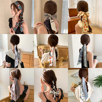 Fairy silk scarf hair band female tie hair summer thin style out retro French ribbon Super fairy head rope tie hair ribbon