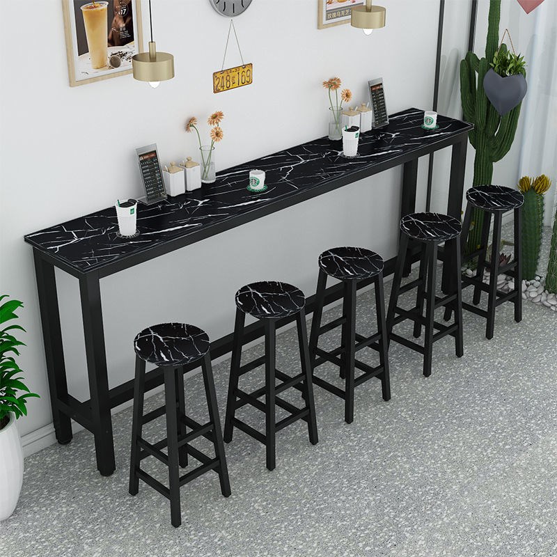 Wall bar table home window table milk tea shop high foot bar table long table hotel table chair long table narrow table