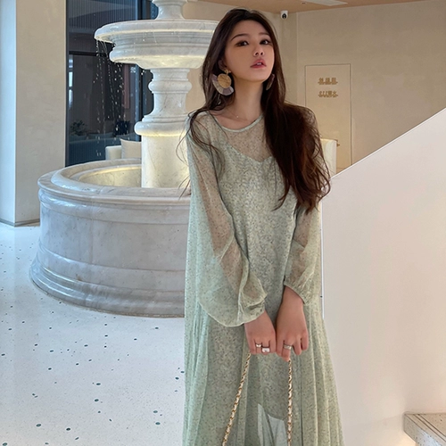 Осенняя длинная юбка, шифоновый лонгслив, коллекция 2021, городской стиль, яркий броский стиль, французский стиль, эффект подтяжки