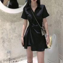 2022 Spring Dress New Womens Alphabet ADVANCED SENSATIONAL BLACK DESIGN Feel Little Crowdpolo Shirt Dress dress