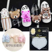 Nail Art 3D Silicone Abrasives Phong cách Nhật Bản Lá nổi Teddy Teddy Bear Khắc Cao su Công cụ làm móng mài mòn