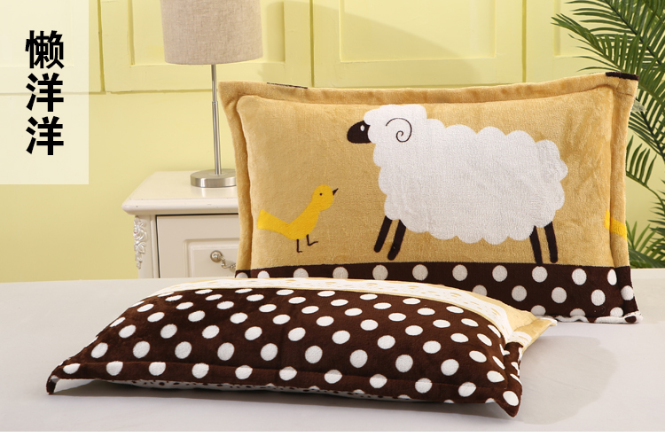 Gối nhung san hô mùa đông dày flannel gối đặt sang trọng gối flannel gối đơn với gối gối chống trào ngược cho bé