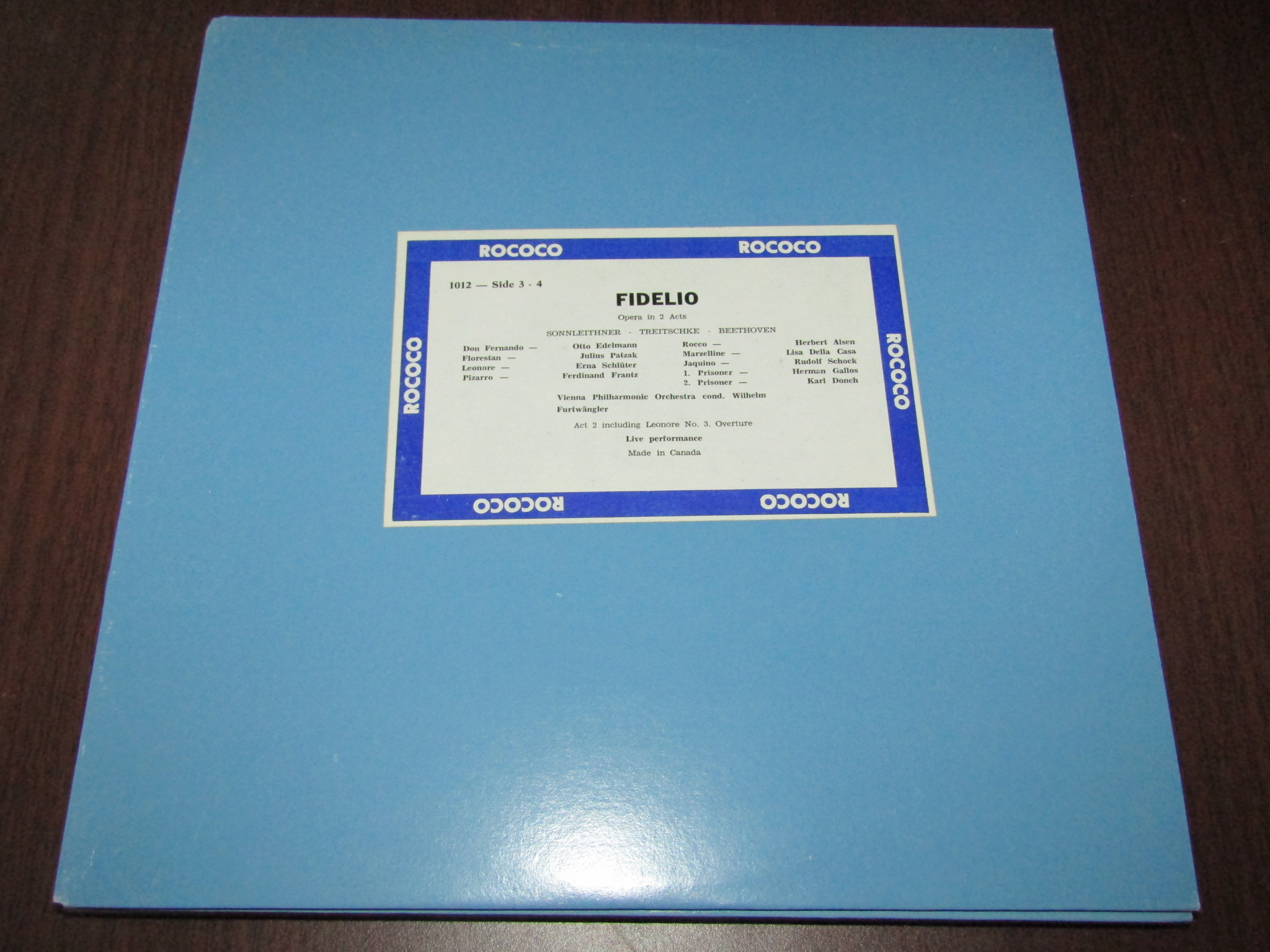 Beethoven Opera Ferdrio 2 Act 1-4 OM Edition 2 sheets packed with LP black glue 123