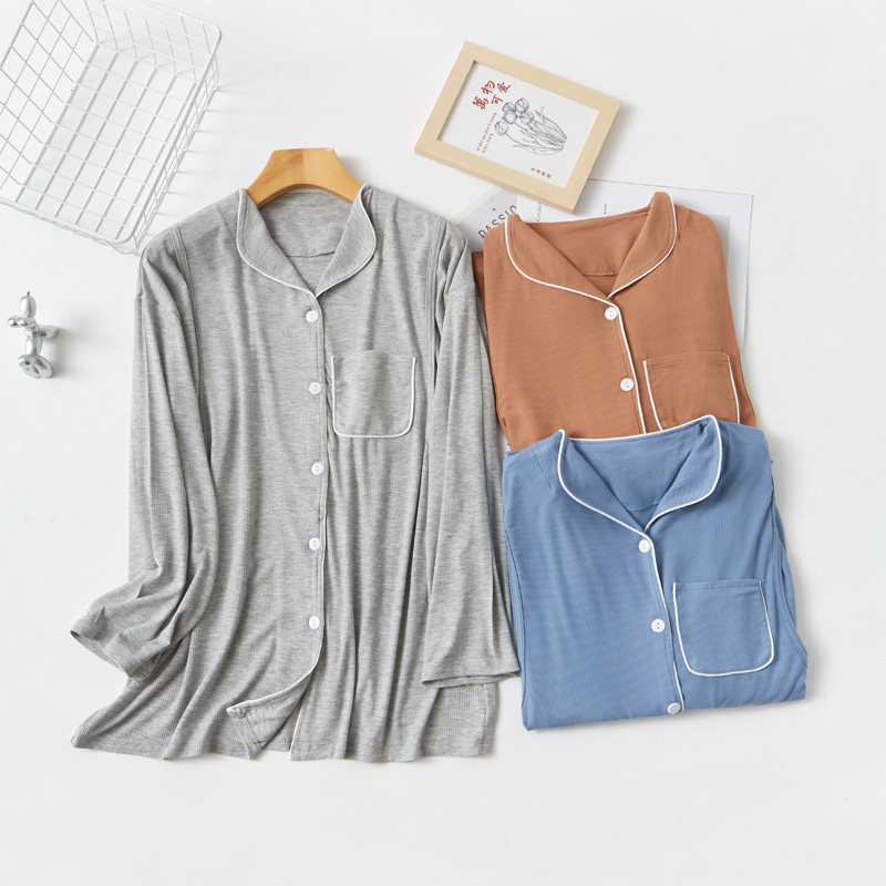 Breastfeeding Clothes Out of Spicy Moms Breastfeeding blouses Modale Thin post postpartum spring summer pregnant woman cardiovert sweatshirt with long sleeves