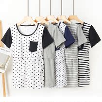Nursing clothes out of summer fashion feeding top cotton postpartum spicy mom short-sleeved loose-sleeved maternity clothes