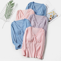 De velvet warm nursing autumn coat plus velvet thickened pregnant women free to wear bra long-sleeved top Autumn and winter postpartum feeding clothes