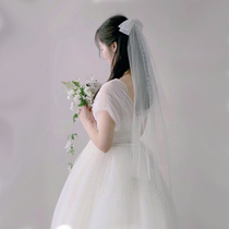 Dot bow Korean sweet bridal veil Travel photo modeling small veil Wedding wedding short veil