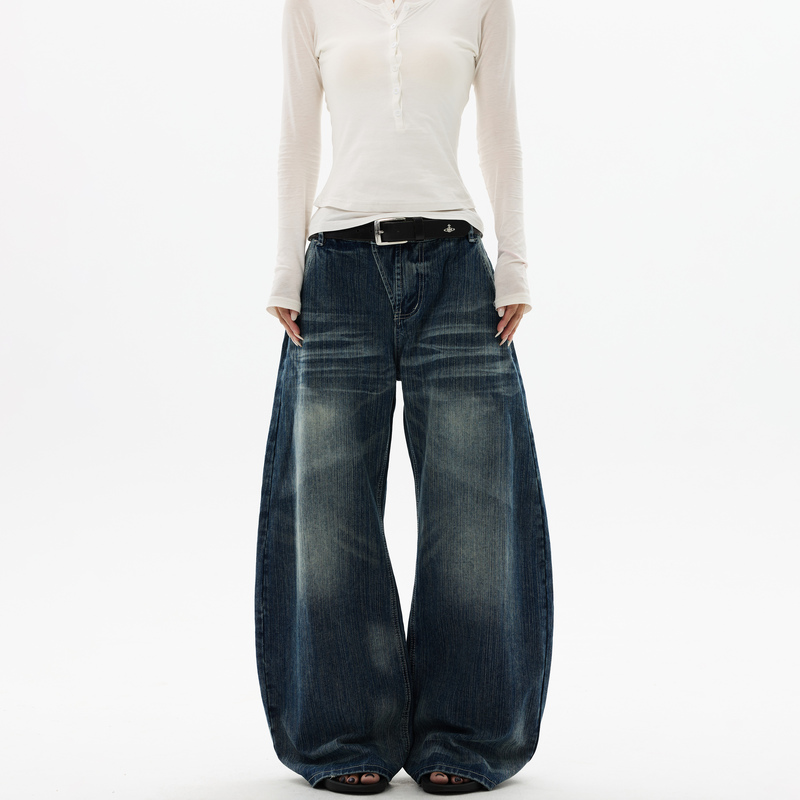 Kisko American Retro Heavy-Duty Washed Whiskered Wide-Leg Jeans for Men and Women, Stylish Loose Casual Scimitar Pants Kisko American Retro Heavy-Duty Washed Whiskered Wide-Leg Jeans for Men and Women, Stylish Loose Casual Scimitar Pants