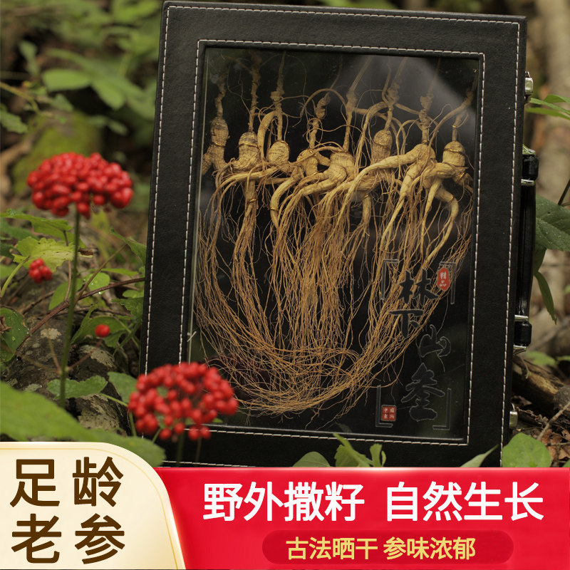 High-year old mountain ginseng strong flavor Changbai Mountain wild ginseng ginseng gift box forest ginseng wild dry wine whole branch