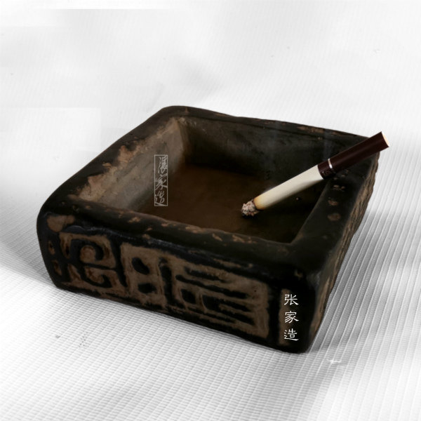 Zhangjia made creative ashtray personality trend retro Han brick ashtray antique home multi-purpose tile as art decoration