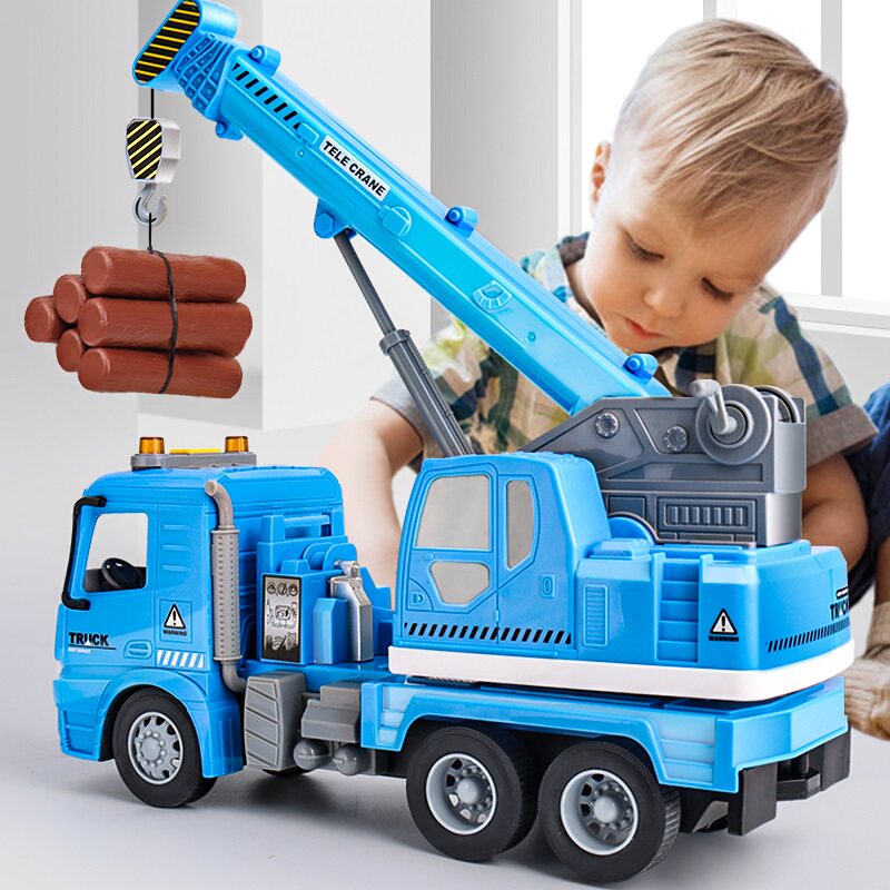 Children's simulation oversized crane toy boy large inertial engineering crane model baby crane car