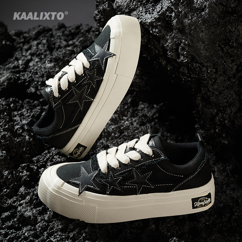 【White Deer Same Style】Kaalixto Authentic Star Shoes Trendy Brand Thick-Soled Height-Increasing Niche Low-Top Versatile Canvas Shoes 【White Deer Same Style】Kaalixto Authentic Star Shoes Trendy Brand Thick-Soled Height-Increasing Niche Low-Top Versatile Canvas Shoes