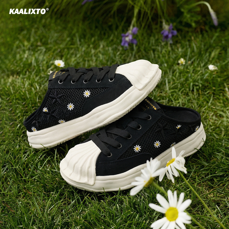 Kaalixto Shell-Toe Daisy Star Shoes with Thick Soles and Height-Increasing Half-Slippers, Summer Casual Slip-On Shoes for Men and Women Kaalixto Shell-Toe Daisy Star Shoes with Thick Soles and Height-Increasing Half-Slippers, Summer Casual Slip-On Shoes for Men and Women