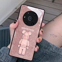 Flash Diamond Bear Applicable Honor Magic4 Case Mobile Phone Case Huawei Honor Magic3 защитная обложка New Magic4Pro Lens All -Инклюзивное Magic3 to Zenye Magic 4 Fashion Fashion Pink