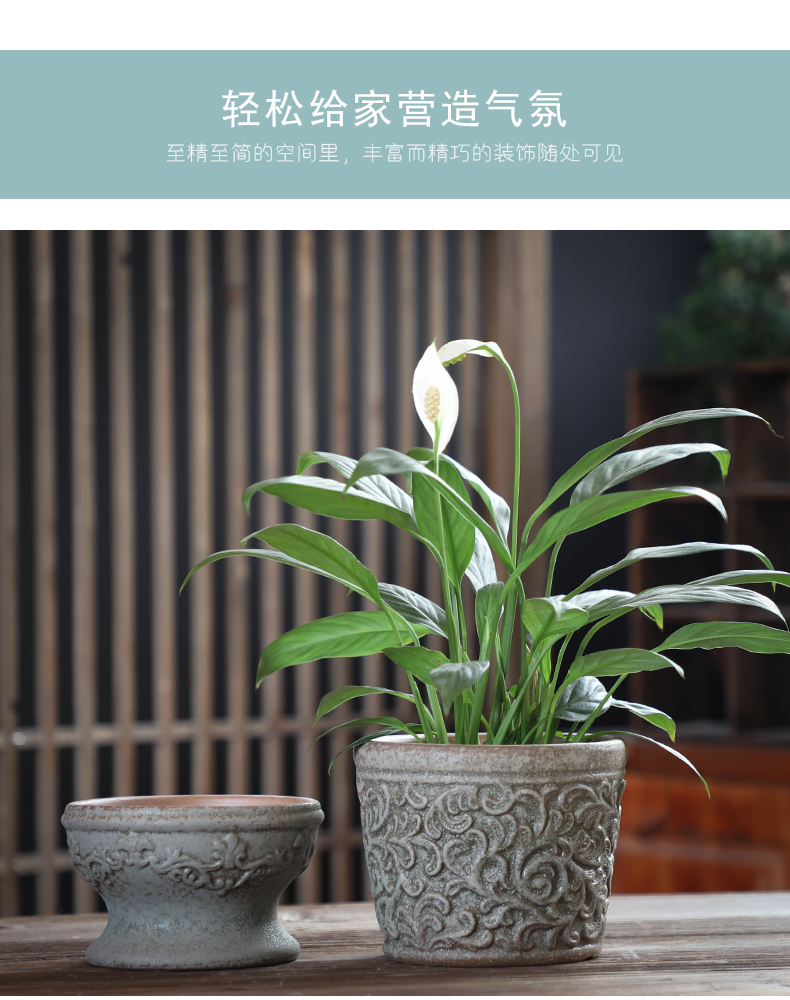 Flowerpot ceramic creative large ventilation butterfly orchid restoring ancient ways with tray clivia money plant flowers, potted the plants, fleshy