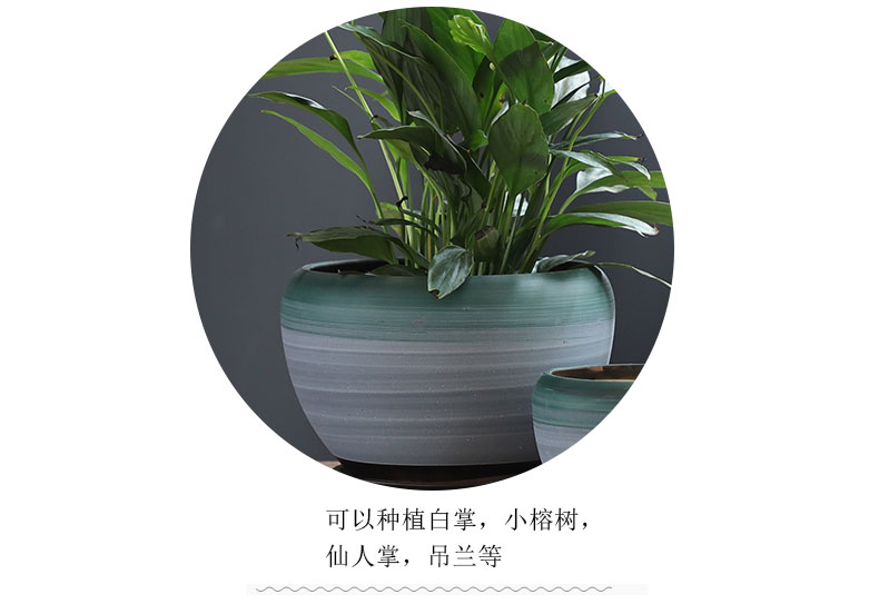 Flowerpot ceramic special offer a clearance of large household contracted wind belt tray in China creative move more than other meat Flowerpot