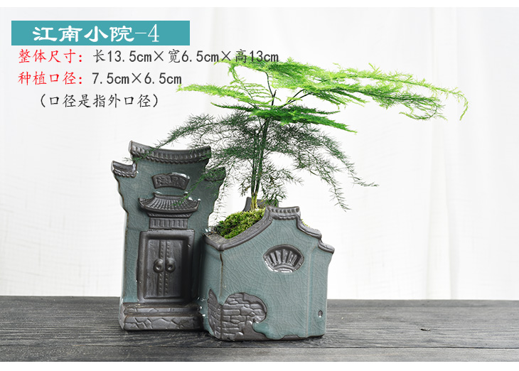 Small house flowerpot ceramic creative move courtyard asparagus rich tree China money plant contracted wind flower pot the plants