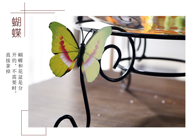 Transparent glass copper grass flower pot daffodil water lily bowl lotus non - porous ceramics special offer a clearance hydroponic large European style