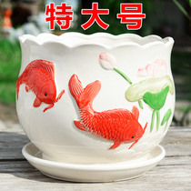 Special Size Flower Pot ceramic with trays Large number special price clear bin green Lorrae chandelier Creative Home Brief Green Plant Flower Pots
