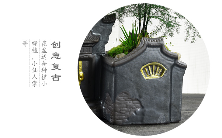 Small house flowerpot ceramic creative move courtyard asparagus rich tree China money plant contracted wind flower pot the plants