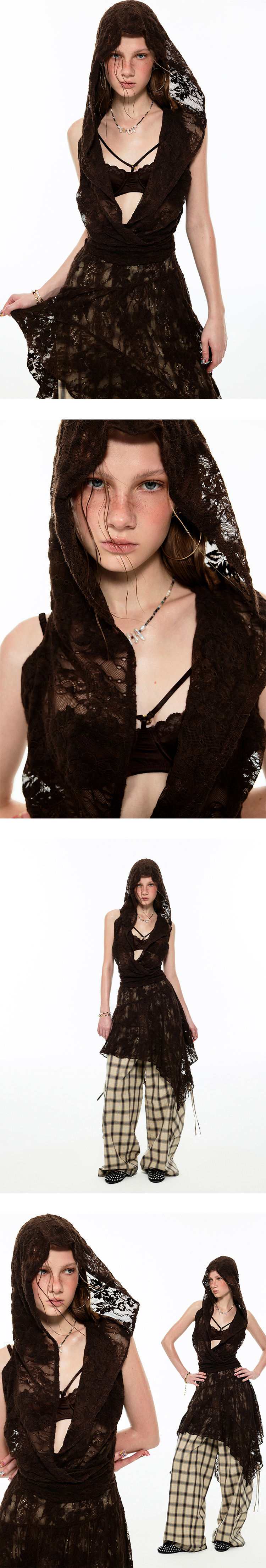 トップス 1jinnstudio Lazy Sheer Hooded Tops LAZY LACE SHEER HOODED TOPS [S0000009148] – SCULTURE（エス