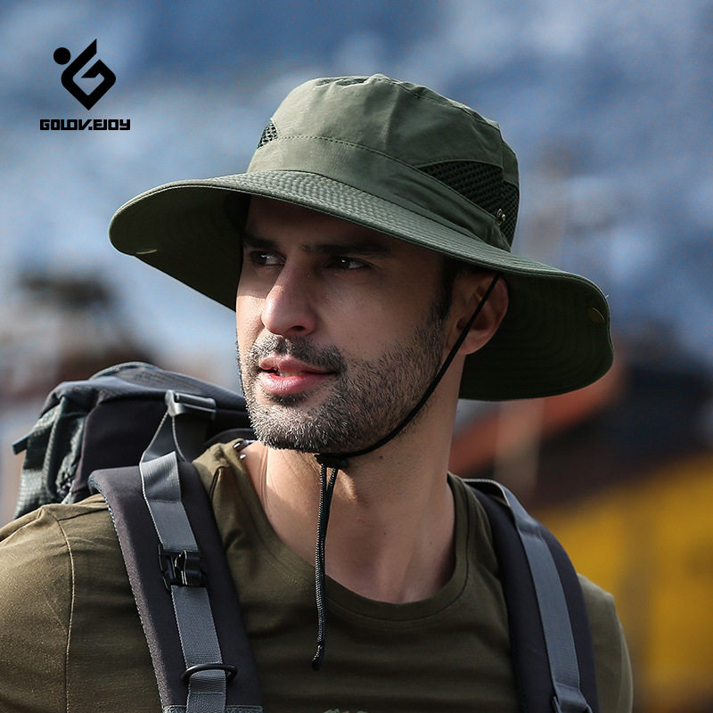 Big head circumference big brim fisherman hat outdoor tall hat equipment sun hat men and women sunscreen summer beach anti-UV