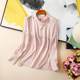 Early Spring and Summer Back Bow Heavy Solid Color 100% Silk Long Sleeve S Top Women's Half Turtle Collar Slim Fit Shirt